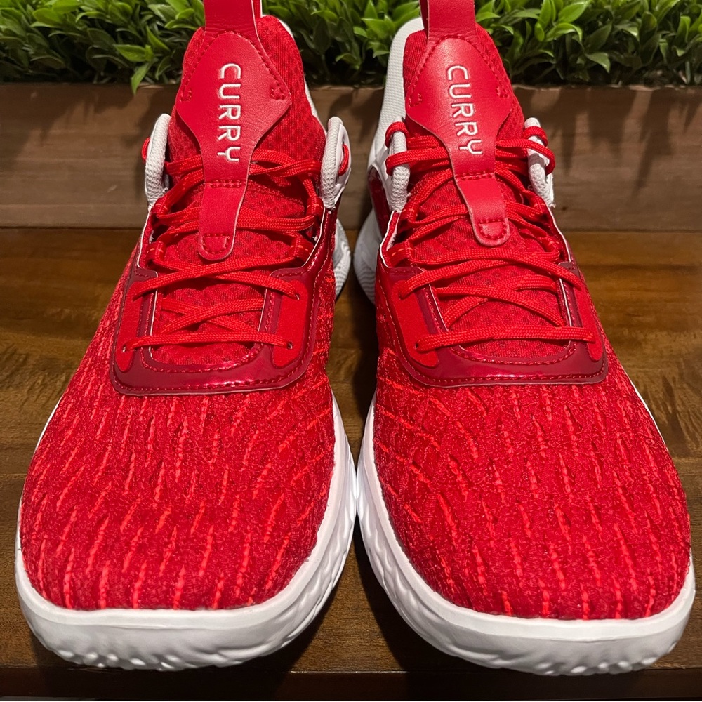 Under Armour UA Team Curry Flow 9 White Red 3025631-100 Men’s Size 13 - Picture 3 of 12